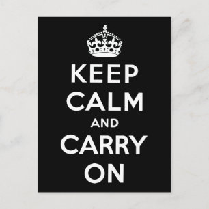 Keep Calm And Carry On Postcard