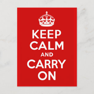 Keep Calm and Carry on Postcard