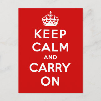 Keep Calm and Carry On Postcard