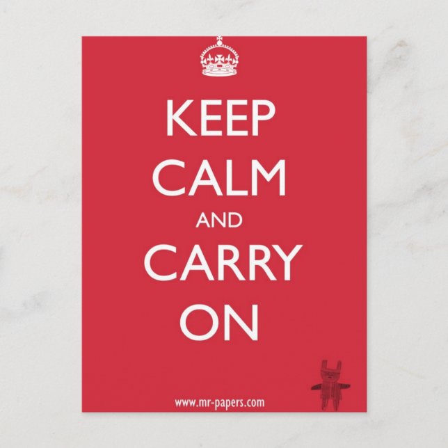 Keep Calm and Carry On Postcard (Front)
