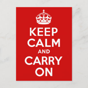 Keep Calm and Carry On Postcard