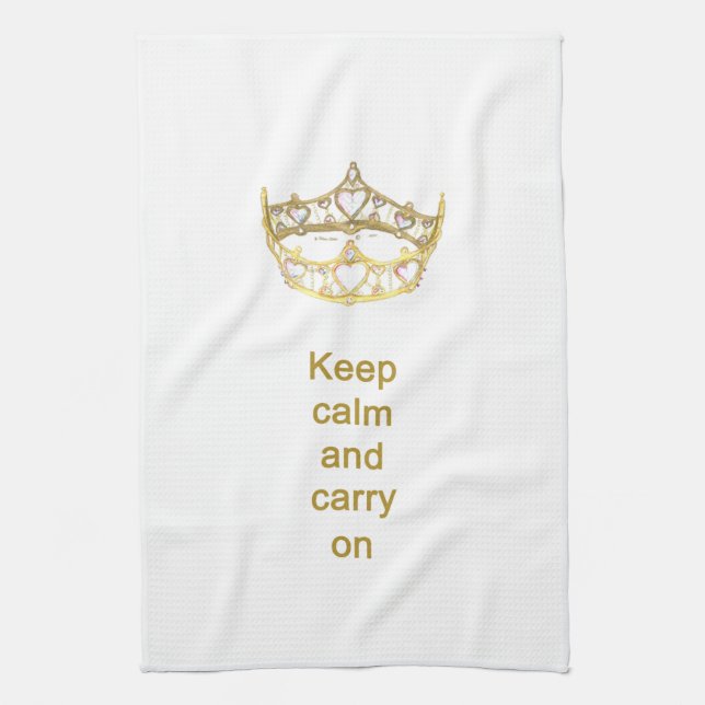 Keep calm and carry on Queen crown kitchen towel (Vertical)