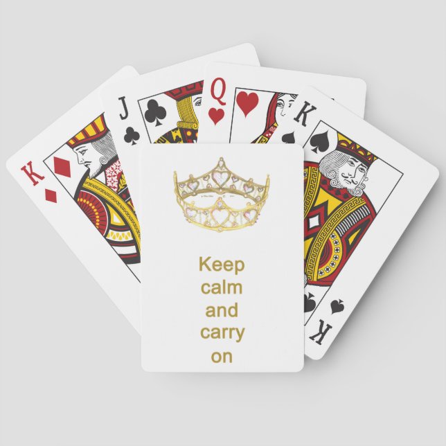 Keep calm and carry on Queen crown playing cards (Back)