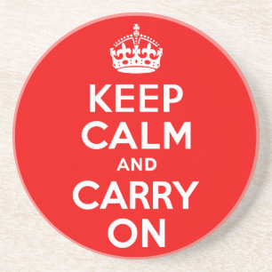 Keep Calm and Carry On Red Coaster