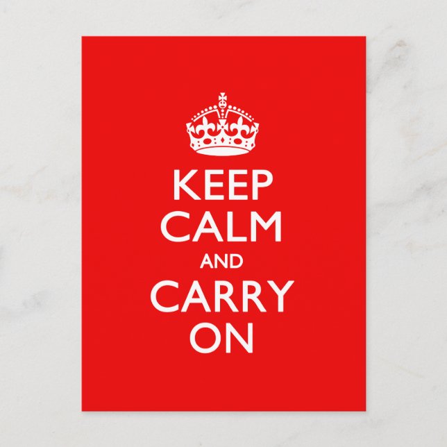 KEEP CALM AND CARRY ON Red Decor Postcard (Front)