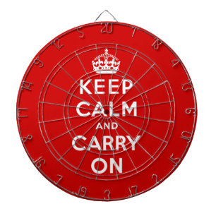 Keep Calm and Carry On (Red Design) Dartboard