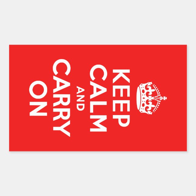 Keep Calm and Carry On Red Sticker (Front)