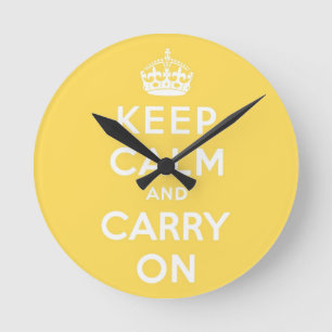 keep calm and carry on round clock