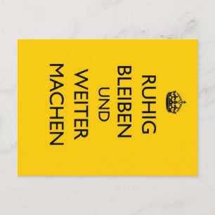 Keep Calm and Carry on - Ruhig Bleiben German Postcard
