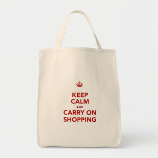 Keep Calm and carry on Shopping Tote Bag