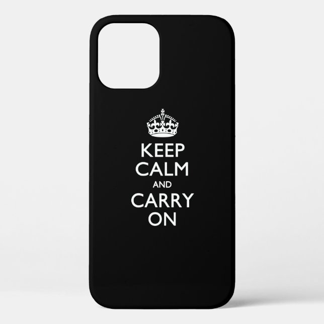 KEEP CALM AND CARRY ON Solid Black Case-Mate iPhone Case (Back)