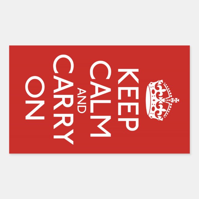 Keep Calm And Carry On Sticker (Front)