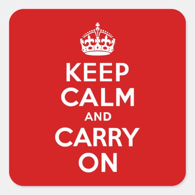 Keep Calm and Carry On Sticker (Front)