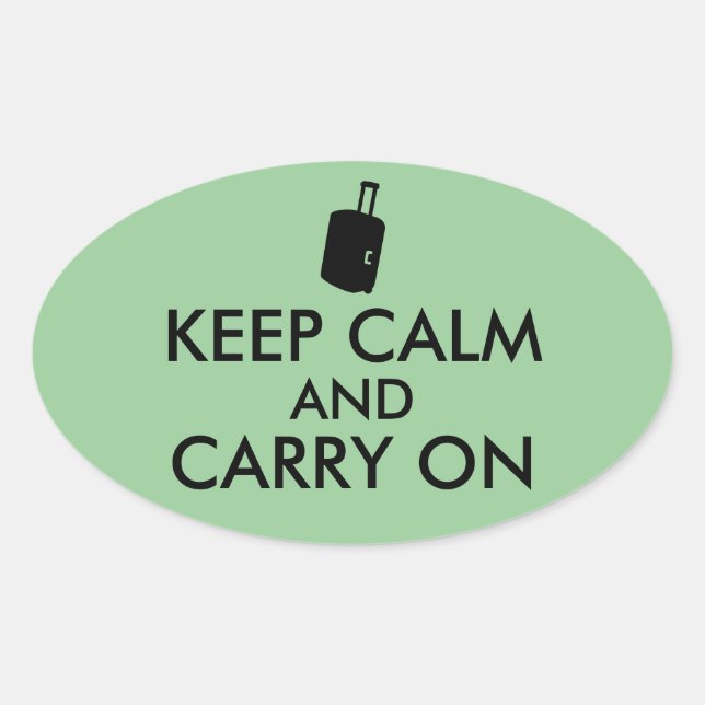 Keep Calm and Carry On Travel Custom Oval Sticker (Front)