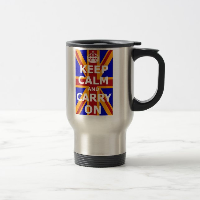 KEEP CALM AND CARRY ON TRAVEL MUG (Right)