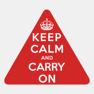 Keep Calm and Carry On Triangle Sticker