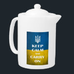 Keep calm and carry on Ukrainian emblem trident<br><div class="desc">Keep calm and carry on Ukrainian flag</div>