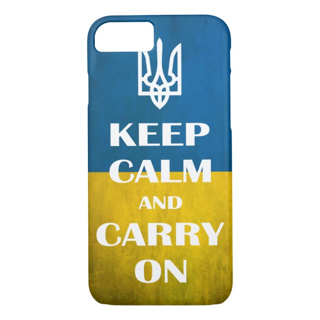 Keep calm and carry on Ukrainian emblem trident    Case-Mate iPhone Case (Back)