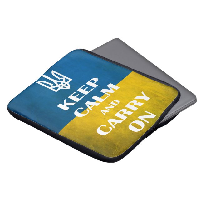 Keep calm and carry on Ukrainian emblem trident    Laptop Sleeve (Front Top)