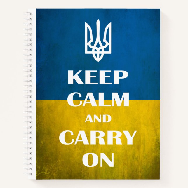 Keep calm and carry on Ukrainian emblem trident  Notebook (Front)