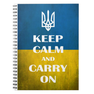Keep calm and carry on Ukrainian emblem trident Notebook