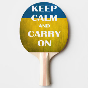 Keep calm and carry on Ukrainian emblem trident Ping Pong Paddle