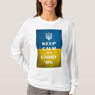 Keep calm and carry on Ukrainian emblem trident T-Shirt