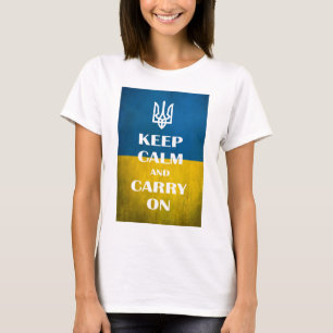 Keep calm and carry on Ukrainian emblem trident T-Shirt