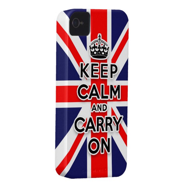 keep calm and carry on Union Jack flag Case-Mate iPhone Case (Back/Right)