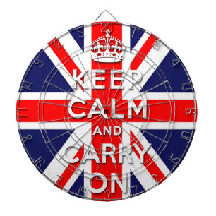 keep calm and carry on Union Jack flag Dartboard