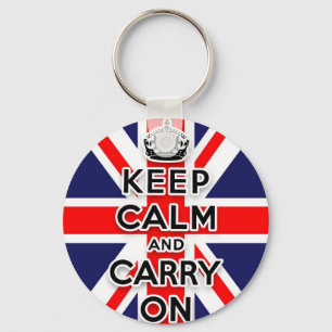 keep calm and carry on Union Jack flag Keychain