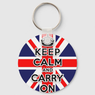 keep calm and carry on Union Jack flag Keychain