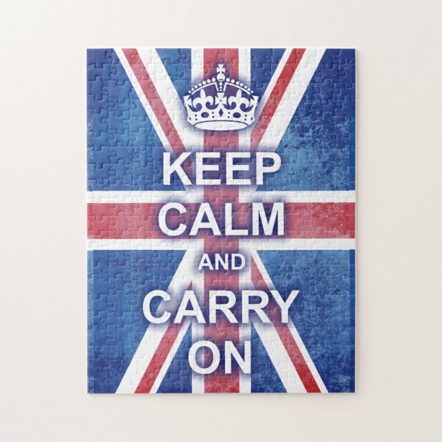 Keep Calm and Carry On Union Jack Jigsaw Puzzle (Vertical)