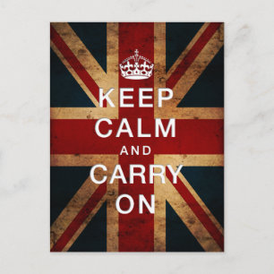 "Keep Calm and Carry On" (Union Jack) Postcard