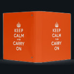 Keep Calm and Carry On Vermillion Binder<br><div class="desc">The classic British propaganda poster featuring the classic slogan "Keep Calm and Carry On". This version has been given a stunning Vermillion coloured background. This bright orange tone really gives this design some extra punch!</div>