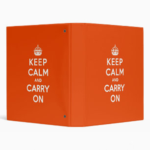Keep Calm and Carry On Vermillion Binder