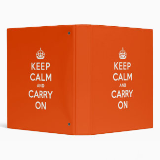 Keep Calm and Carry On Vermillion Binder