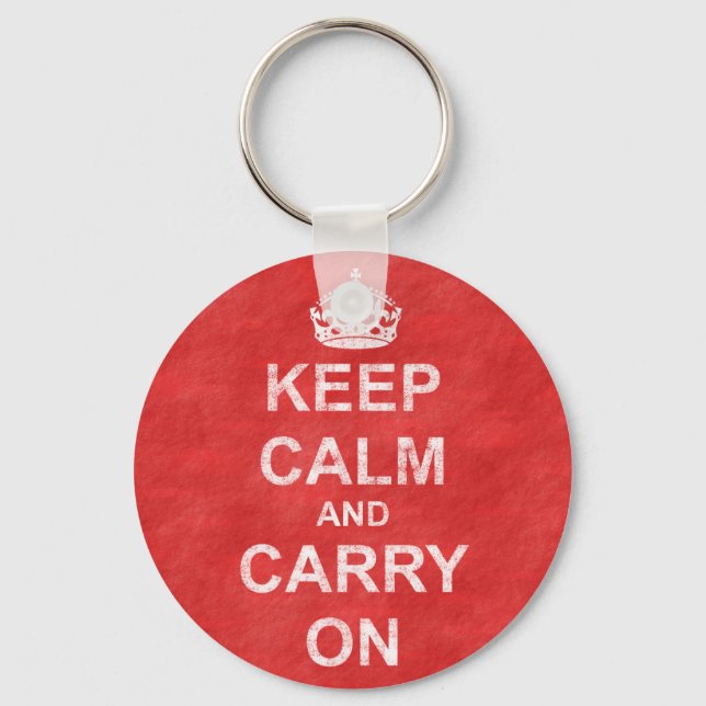 Keep Calm and Carry On Vintage Keychain (Front)