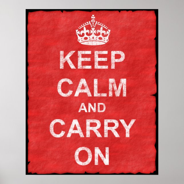 Keep Calm and Carry On Vintage Poster (Front)