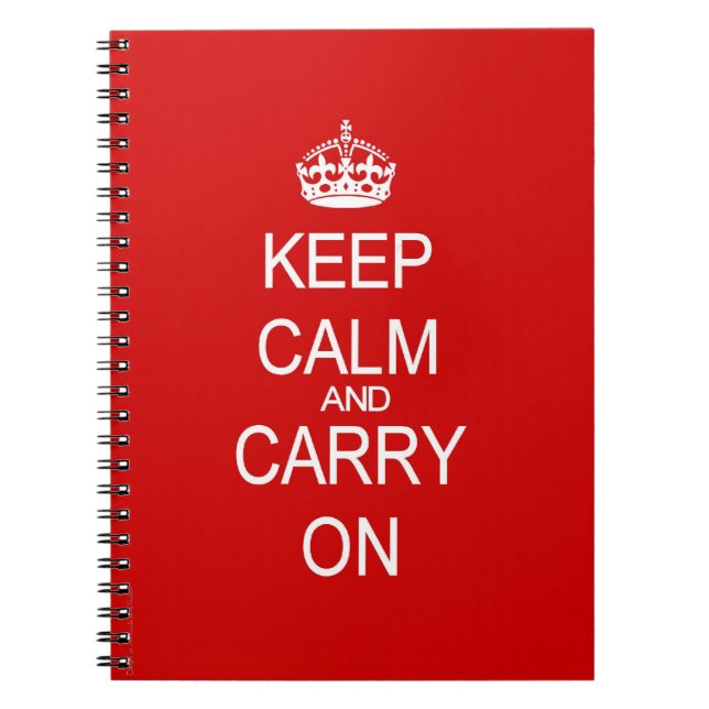 Keep Calm and Carry On Vintage Red Notebook (Front)