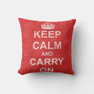 Keep Calm and Carry On Vintage Throw Pillow