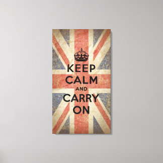 Keep Calm and Carry On with UK Flag Canvas Print