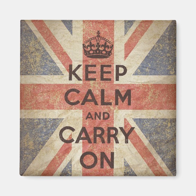 Keep Calm and Carry On with UK Flag Magnet (Front)