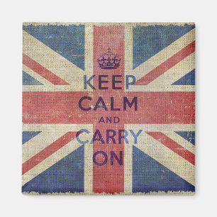Keep Calm and Carry On with UK flag Magnets