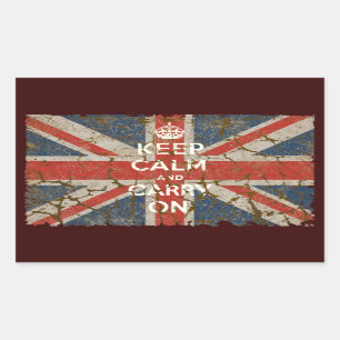 Keep Calm and Carry On with UK  Flag Sticker