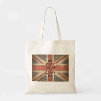 Keep Calm and Carry On with UK Flag Tote Bag