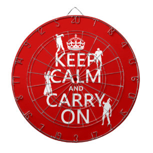 Keep Calm and Carry On (zombies) (any colour) Dartboard