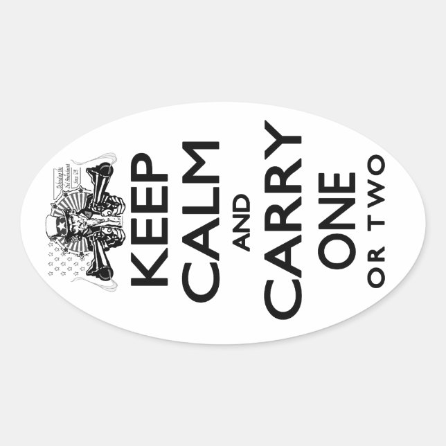Keep Calm and Carry One Oval Sticker (Front)