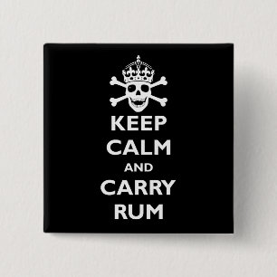 Keep Calm and Carry Rum 2 Inch Square Button