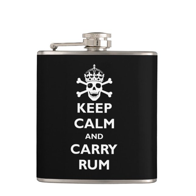Keep Calm and Carry Rum Hip Flask (Front)